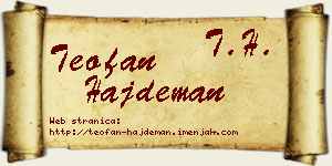 Teofan Hajdeman vizit kartica